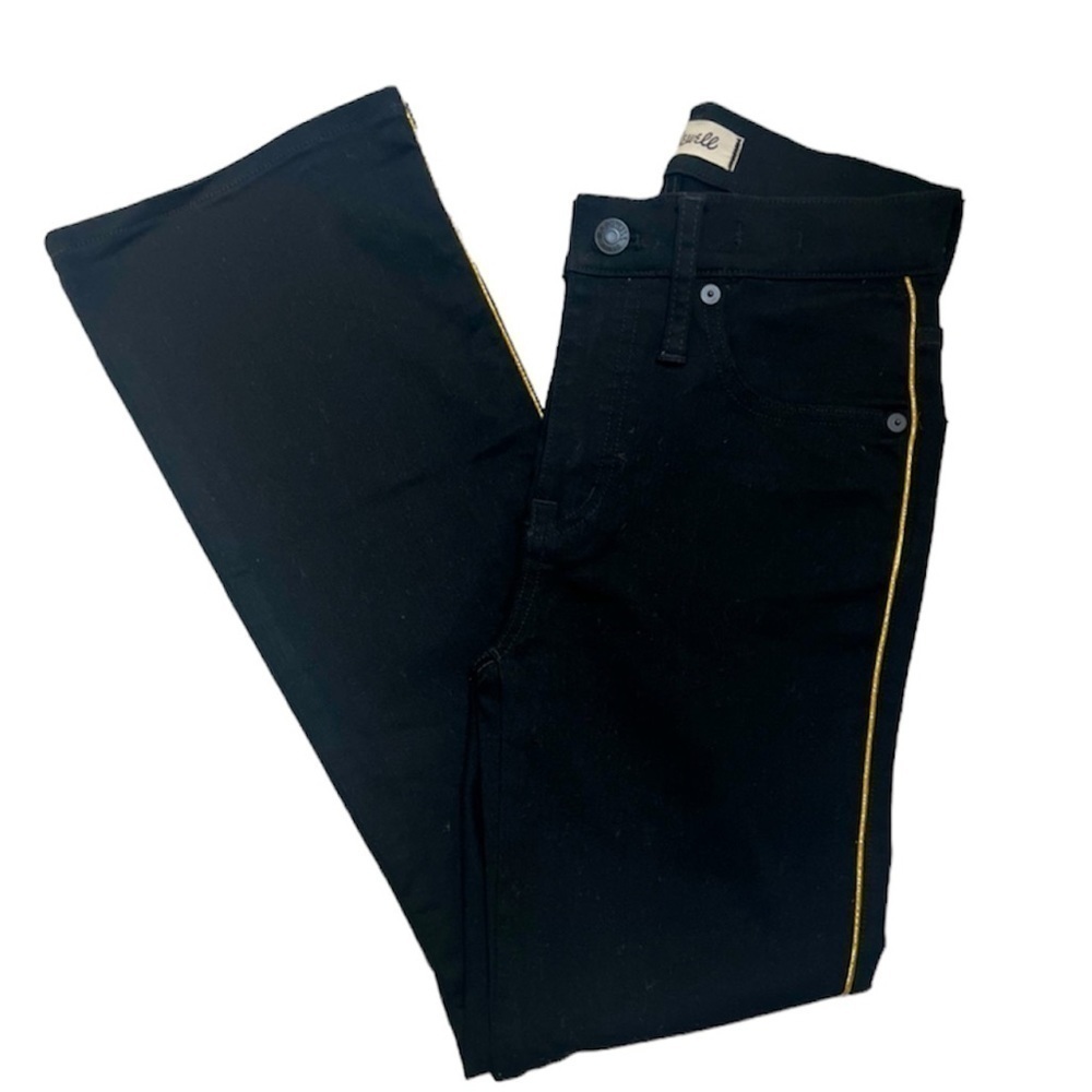 MADEWELL- Womens Black + Gold Trim Cali-Demi Cropped Boot Cut - Size 23
